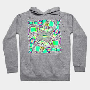 Green Shapes and Purple Lines Fractal Design Hoodie